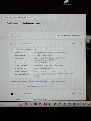 MSI Cyborg 15 A12V Portátil Negro