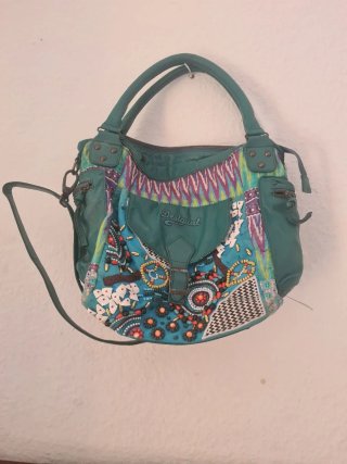 Bolso Desigual verde y multicolor