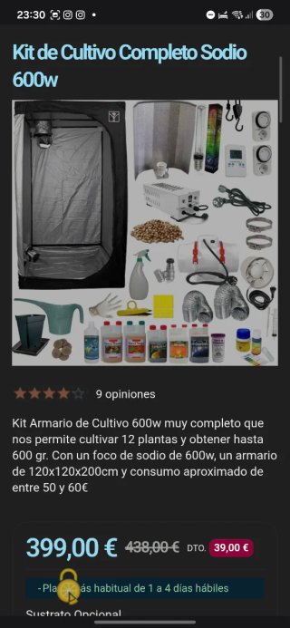 Kit Cultivo Indoor Led y Sodio 600 COMPLETO NUEVO