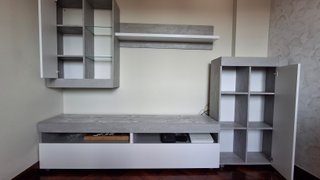 Mueble de salón modular gris