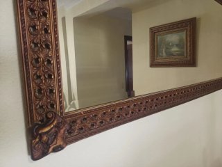 Espejo antiguo madera tallada
