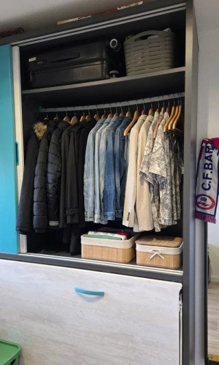 Mueble Cama/ armario Abatible gris y Azul