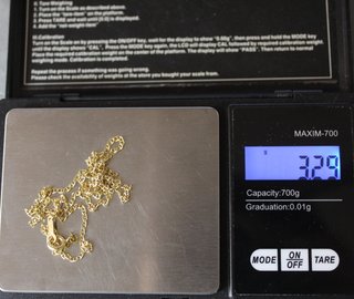 Cadena de oro de 18k. Peso: 3.29 gr.
