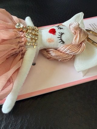 Piper-K Bailarina Llavero Bolso Dorado Rosa