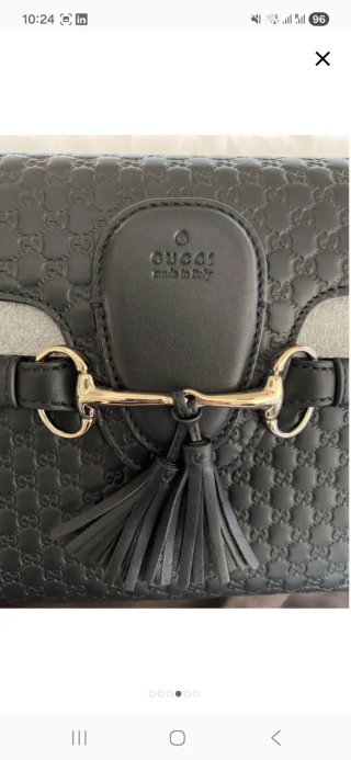 Bolso Hombro Gucci Emily Negro Auténtico