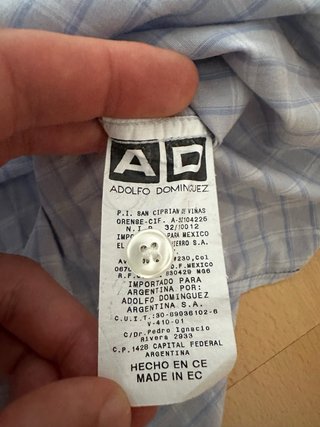 Camisa Adolfo Domínguez Algodón Azul Talla L