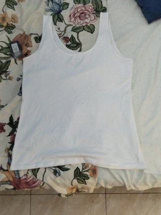 Camiseta de tirantes blanca talla L