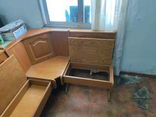 Rinconera cajonera de madera 2 módulos