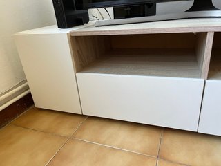 Mueble TV moderno blanco y madera