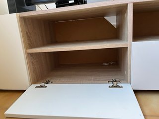 Mueble TV moderno blanco y madera