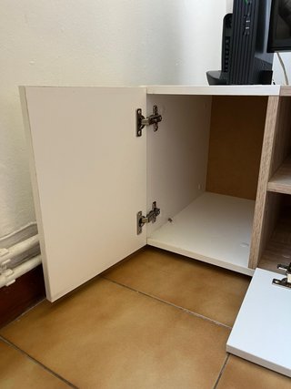 Mueble TV moderno blanco y madera