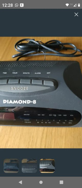 Radio Reloj Despertador Diamond-8 Negro