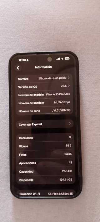 iPhone 15 Pro Max 256GB Space Gray Precio fijo!