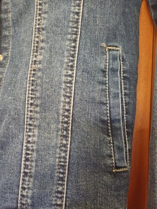 Giubbino jeans donna con perline argento