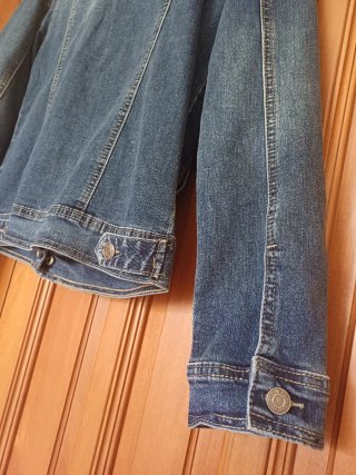 Giubbino jeans donna con perline argento