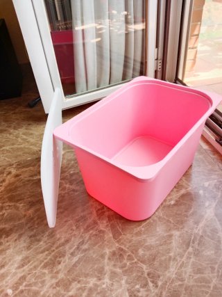 4 Cajas de almacenaje rosa Ikea con tapa