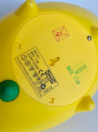 Lámpara Ikea Lov Años 90 Amarilla