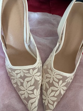 Zapatos de Novia Encaje Flores Talla 35