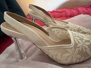 Zapatos de Novia Encaje Flores Talla 35