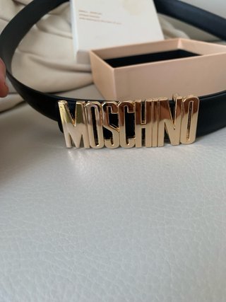 Cinturón Moschino Negro Hebilla Dorada Talla 110