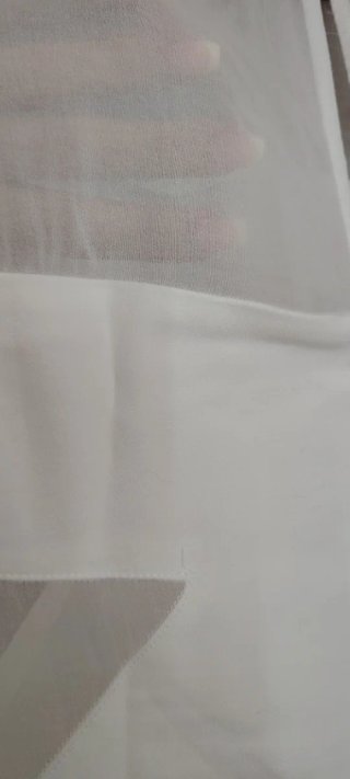 Vestido blanco Zara T/M con transparencias