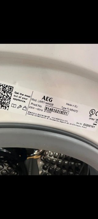 Lavadora AEG LWR7194M2B Blanca 9/5Kg 1400