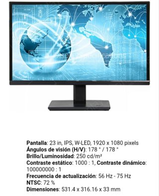 Monitor Acer h236hl 23 pulgadas Negro 1920x1080px