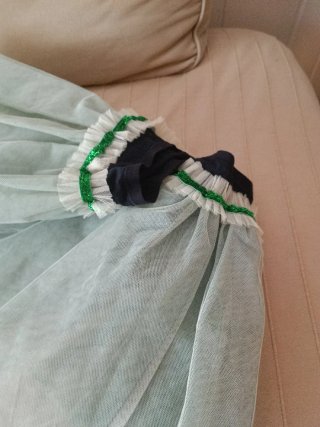 Falda tul infantil verde