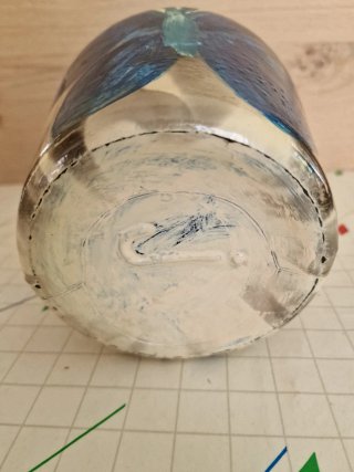 Pie de lámpara de cristal con mariposa