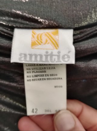 Falda noche Amitie negra dorada talla única