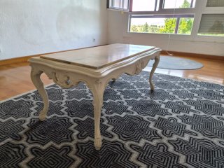 Mesa baja vintage mármol y madera