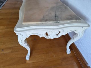 Mesa baja vintage mármol y madera