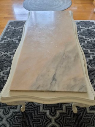 Mesa baja vintage mármol y madera