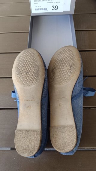 Zapatos SANSE planos cordón azul talla 39