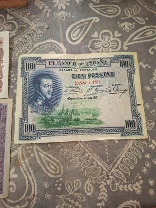 Billetes antiguos 100 Pesetas España