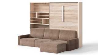 Cama abatible vertical con sofá y chaise longue No