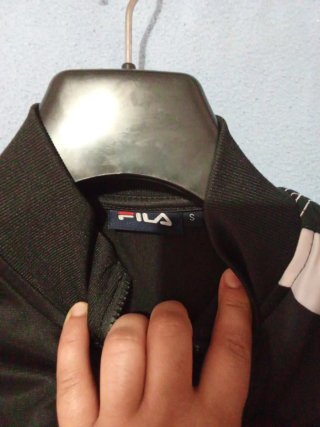 Sudadera Fila Hombre Negra y Blanca