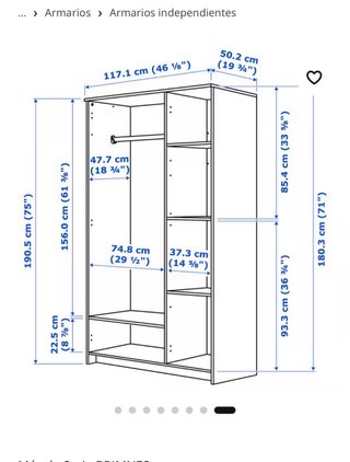 Ropero Brinnes Ikea Blanco