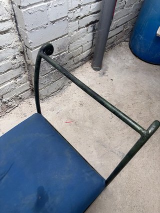 Banqueta vintage metal azul