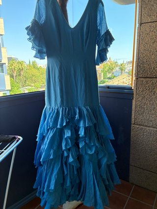 Traje de flamenca azulina