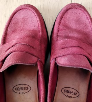 Mocasines ante rojo mujer