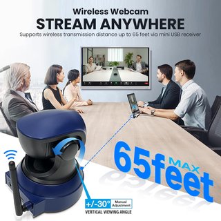 Webcam Inalámbrica 1080P con Trípode y Micrófono