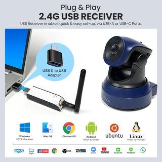 Webcam Inalámbrica 1080P con Trípode y Micrófono