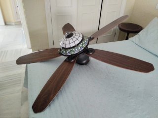 Ventilador de techo madera y cristal