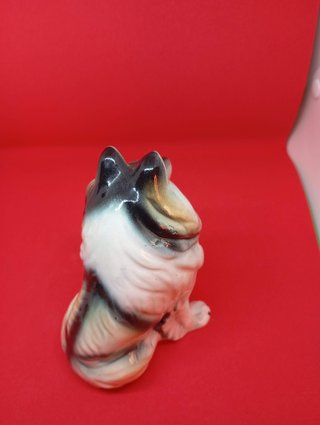 Statuetta vintage Cane Collie Porcellana
