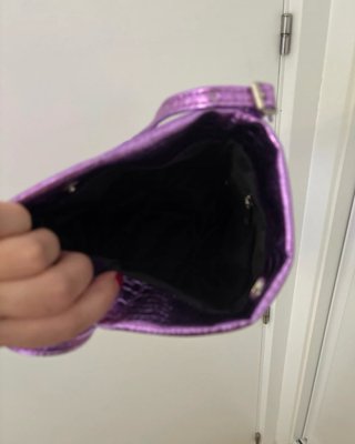 Bolso Hombro Metalizado Morado