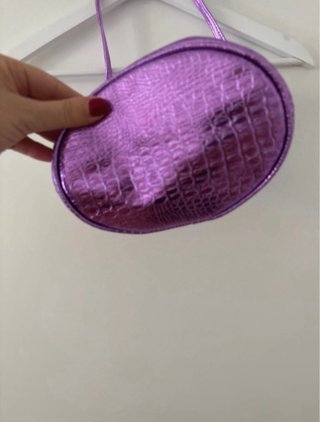 Bolso Hombro Metalizado Morado