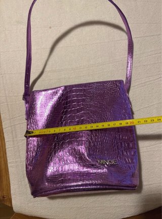 Bolso Hombro Metalizado Morado