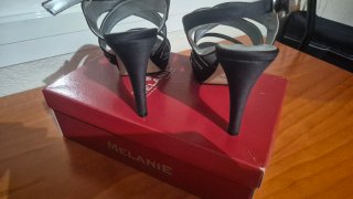 Tacones Melanie Fiesta Negro y Plata