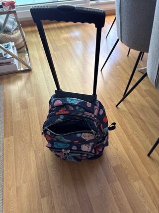 Mochila escolar con ruedas y estampado de gatos